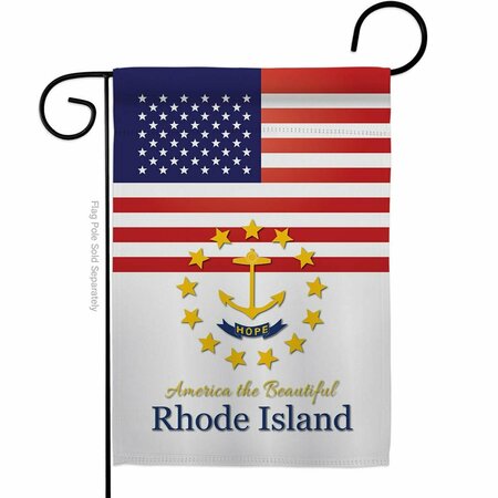 GUARDERIA 13 x 18.5 in. USA Rhode Island American State Vertical Garden Flag with Double-Sided GU3907322